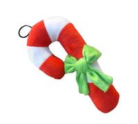 Dog Squeak Toys Interactive Plush Cute Christmas Candy Cane | Stuffed Pet Teething Toys for Aggressive Chewers Entertainment Teething Home Party