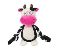 Dog Squeak Toys - Plush, 3.94x9.45in, Cow Plush Toy, Squeaker Inside | Interactive Chew-Proof Dog Toy, Long-Lasting Chew Toys for training, fetch, yard, indoor play