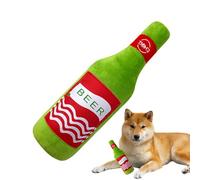 Dog Squeak Toys - Wine Bottle Shape Interactive Game | Plush Chew Toys | for Puppy Pet Training Boredom Chewing Indoor Outdoor Crate Enrichment