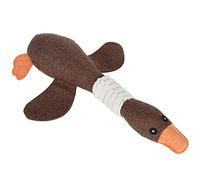 Dog Squeaky Goose Toy, Interactive Pet Chew Toy for Fun Playtime, Lightweight and Durable Cotton-Linen Design, Ideal for Dogs and Cats (Coffee)