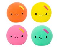 Dog Squeaky Toy, 4 color Latex Bouncy Egg Balls with Squeaker, Soft Latex Rubber Animal Interactive Fetch Ball, Tough Bounce Natural Rubber Dog Balls, Squeaky Egg Dog Ball for Small Medium-sized Dog