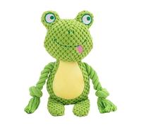 Dog Squeaky Toy, Creative Rope Doll Teether for Pet, Interactive Pet Toy with Squeakers, Fox, Elephant, Frog Shape Teether for Indoors Outdoors