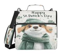 Dog St 1.5-Inch 3-Ringing Zipper Binder Organizer with Strap Easy to Carry Document Organizer for School and Office