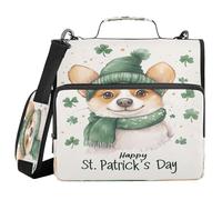 Dog St 3 Ringing Binder with Extra Pockets with Shoulder Strap & Handle Laege Capacity Document Binder Organizer for Middle School