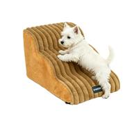 Dog Stairs, 2/3/4-Steps Non-Slip Pet Stairs, Non-Slip Puppy Climbing Ladder Dogs Steps for Bed Sofa, High Resilience Sponge Pet Cat Ramp with Removable Cover (Khaki-3 Steps)