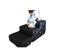 Dog Stairs, Animal Ramp Bed For Couch Sofa, Sponge Padded Wood Non-Slip Sturdy Pet Steps(Black,69x40x33cm)