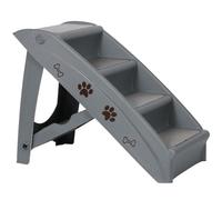 Dog Stairs Foldable 4 Steps Pet Dog Step for Bed Indoor Outdoor Dark Grey