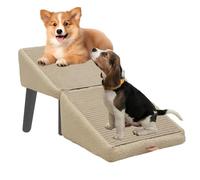 Dog Stairs, Folding Dog Ramp, Cat and Dog Elevator, Folding Wooden Step with Non-Slip Protection, for Old Dogs, Chicks and Protection of Furniture