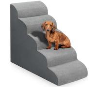 Dog Stairs for Bed 28.7”H, 5-Step Dog Ramp, Non-Slip Sturdy Pet Steps for Small Dogs & Cats to get on High Bed or Couches, Grey