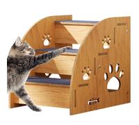 Dog Stairs For Bed - Indoor Cat Steps, Non Slip Wooden Ladder | High Bed Pet Climbing Ramp, Portable Raised Step Access For Small Medium Large Dogs Cats Bedroom Apartment Sofa Furniture