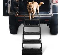 Dog Stairs for Car - Foldable Dog Ramps for Large Dogs with Non Slip Surface, Portable Dog Steps for Cars and SUV, Truck, Support Up to 200 Lbs, 6 Steps