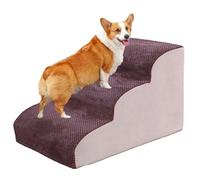 Dog Stairs for High Bed and Couch, Non-Slip Pet Steps with Machine Washable Fabric Cover, 2/3/4 Steps for Small and Elderly Dogs and Cats