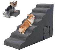 Dog Stairs for High Beds - LitaiL Stairs for Dogs to Get on Bed, 7 Steps Foam Pet Stair for High Bed, 34-36 inches Pet Steps Stairs with Washable Cover, Non-Slip Steps for Pets