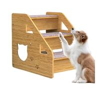 Dog Stairs for High Beds - Sturdy Wood Cap Ascent Steps, Padded Upholstery Support Support Riser | Multi -tier Portable Dog Height, Safe Indoor Access, Older Puppy Mobility Boosterp