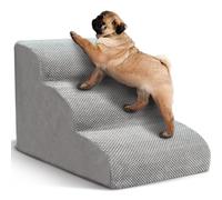 Dog Stairs for Small Dogs, 3 Tiers High Density Foam Dog Ramp, Extra Wide Non-Slip Pet Steps for High Beds Or Couch, Soft Foam Doggie Ladder for Dogs Injured, Older Pets, Small Cats