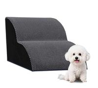 Dog Stairs for Sofa Bed,Removable 2/3/4-Steps Ramp Stairs with Washable Plush Cover,Non-slip High Density Foam Dog Couch Step for Small Dog Old Cat (Grey,S-40 * 30CM)