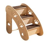Dog Stairs For The Bed Triangular Structure With Wooden Curved
