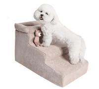 Dog Stairs - Polyester Textured Grip Stairway, Compact Pet Ascending Support, Car Entry Training Steps, Comfort Oriented For Mobility Solution | Gentle Access Tool Small Companions Furniture Sleepin