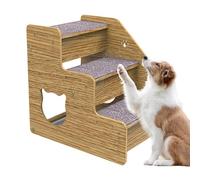 Dog Stairs & Steps - 3 Front Stairs & Ramp | Wooden Non-Slip Dog Ladder for Small and Medium Dogs, Senior Cats | Portable Pet Steps for Bed, Couch, Sofa, Car, High Surfaces