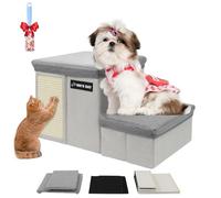 Dog Stairs Steps for Bed or Couch for Small Medium Dogs Cats, (Grey, 21.26 * 12.99 * 12.59in, 2)
