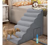 Dog Stairs & Steps for High Beds 30-36 inches High Tall, LitaiL 33inch 7 Steps Pet Stairs/Steps for High Beds Small Large Dogs, Non-Slip Dog Ramps/Ladder for Old Dogs/Cats