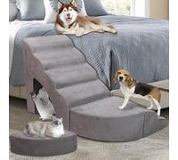 Dog Stairs & Steps for High Beds 30 Inches High Tall, LitaiL 30inch Pet Stairs/Steps for Beds Small Dogs, Non-Slip Dog Ramps for Bed