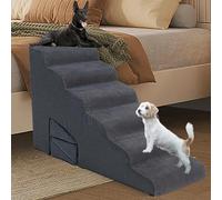 Dog Stairs & Steps Ramps for High Beds 30 inches High Tall, LitaiL 6 Step Pet Stairs Steps for Small Large Dogs, Non-Slip Dog Ramps with 3 Pack Ramps for Staircase