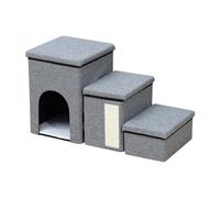 Dog Stairs with Storage, Dog Steps for Beds, Cat Stair Pet Ladder Storage Folding Dog Stairs, Foot Storage Organizer Stable Dog Stair Steps for Small Medium Dogs and Cats