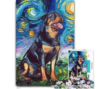 Dog Star Night Rottweiler Jigsaw Puzzle for Adults | Adult Jigsaw Puzzle: puzzle activity for spare time at home.