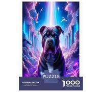 Dog Starry Landscape 1000 Piece Jigsaw Puzzle Jigsaw Puzzle for Adults Night View Puzzle Game for Family Relaxation Home Gift 52x38cm/1000pcs