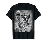Dog Statue Liberty Freedom 4th of July Pit Bulls Pitbulls T-Shirt