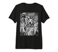 Dog Statue Liberty Funny Freedom White Black Funny Labrador Premium T-Shirt