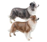 Dog Statue - Realistic Border Collie Puppy Figure with Hand-Painted Detail, Perfect for Cake Toppers or Gifts for Animal Lovers