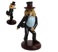 Dog Statues Home Decor, Tabletop Dancing Puppy Sculpture, Cute Animal Statue Handcrafted Art Ornament Collectible for Desktop Table Bedroom Living Room Bookshelf Decor