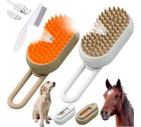 Dog Steam Grooming Brush, Pet Spray Hair Removal Comb,Chevaroo Horse Steam Brush Grooming (White)