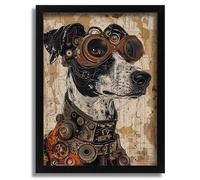 Dog Steampunk Dog Vintage Wall Art Print Steampunk Wall Art Picture Print Gift Poster A4 - Wall Art Home Decor Movie Poster Canvas Film Cinema Retro Vintage Cult Classic Nostargic Saga Modern reprint