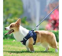 Dog Step In Harness And Leads Sets No Pull Adjustable Reflective Soft Mesh Corduroy Vest Harnesses For Puppies Yorkie Chihuahua Cats (D, S)