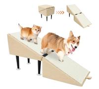 Dog Steps for Bed, 2 in 1 Removable Pet Stairs and Footstool, Folding Split Ottoman Dogs Ramp, Non-Slip Cat Dog Steps, Reusable Pet Stair Stool for Small Medium Dogs Cats Couch Bed Sofa Vehicle