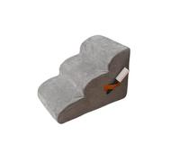 Dog Steps for Bed, 3/4 Step High Density Foam Small Dog Stairs with Washable Cover & Non-Slip Base, Pet Stairs Ramp Puppy Ladder, Cat Gentle Slope for Sofa/Car (Gray-M-3 steps)