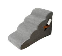 Dog Steps for Bed, 3/4 Step High Density Foam Small Dog Stairs with Washable Cover & Non-Slip Base, Pet Stairs Ramp Puppy Ladder, Cat Gentle Slope for Sofa/Car (Gray-4 steps)