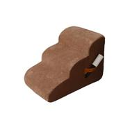 Dog Steps for Bed, 3/4 Step High Density Foam Small Dog Stairs with Washable Cover & Non-Slip Base, Pet Stairs Ramp Puppy Ladder, Cat Gentle Slope for Sofa/Car (Coffee-M-3 steps)