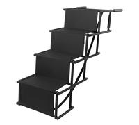 Dog Steps for Bed, Upgraded Folding 4-Steps Oxford Cloth Dog Stairs for Small Injured Older Pets, Dogs Ramp with Removable Cover, Non-Slip Pet Stairs for Indoor Sofa Couch Bed - Black,101 * 47 * 76cm