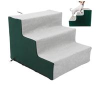Dog Steps for Small Dog, Plush Material Three Step Dog Stairs Steps, Removable Cover Portable Pet Stairs Pet Supplies for Cat and Doggy