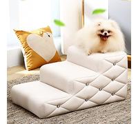 Dog Steps, Non-Slip Pet Stairs, 2-4 Tier Ladder for Large Medium Small Dogs & Cats, Leather, Ideal for Beds and Furniture Access