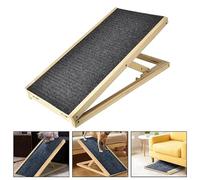 Dog Steps/Ramp - 2-Height Adjustable with Non-slip Carpet Safety Pets Ladder - Wooden Dog Ramp Pet Puppy Surface Access Stair - Multipurpose Dog Ramp Ladder for Bed/Couch/Car