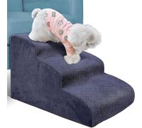 Dog Steps Stairs for Bed, 3 Step Pet Stairs,Non-Slip Dog Steps with Washable Fabric Cover,Lightweight Dog Slope Stairs for Small Older Injured Dogs Cats,M(M)