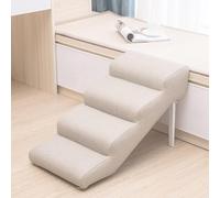 Dog Steps Stairs for Bed, Folding Step For High Beds Big Dogs, 4 Ramp For Couch Medium Cats, Pet(Beige,72x40x40cm)