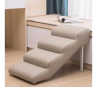 Dog Steps Stairs for Bed, Folding Step For High Beds Big Dogs, 4 Ramp For Couch Medium Cats, Pet(Light Brown,72x40x45cm)