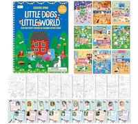 Dog Sticker Activity Book, 547 Reusable Stickers, 10 Dry-Erase Scenes & 10 Coloring Pages, Dog-Themed Activity Book, Edudogional Hands-on Travel Game - Great for Kids, Adults, Boys & Girls