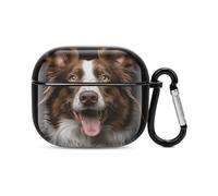 Dog Sticking Out Tongue Bluetooth Earbuds Case Cover Full Body Shockproof Protection Hard Case Support Wireless Charging with Keychain Personalized Gift for AirPods 3
